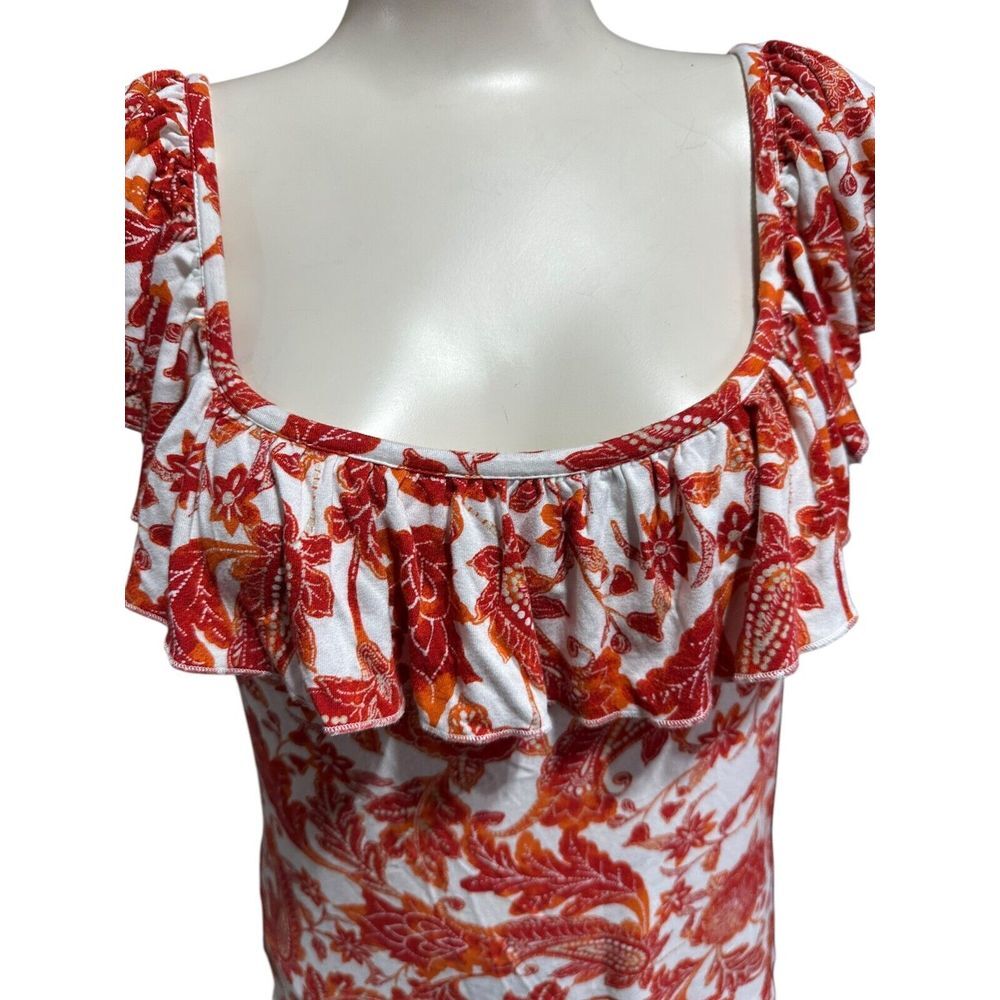 Tommy Hilfiger Women's Blouse Top Shirt Size L Floral‎ Paisley Ruffle - Picture 4 of 11